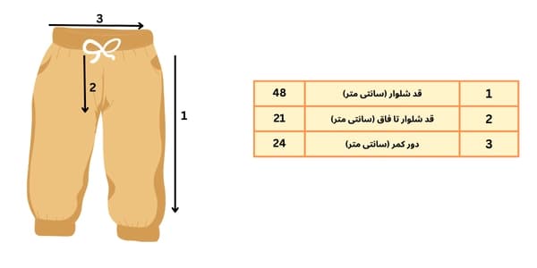 شلوار زمستانی بچگانه تک تو کرکی زرد و نارنجی 3 ساله — تصویر ۶