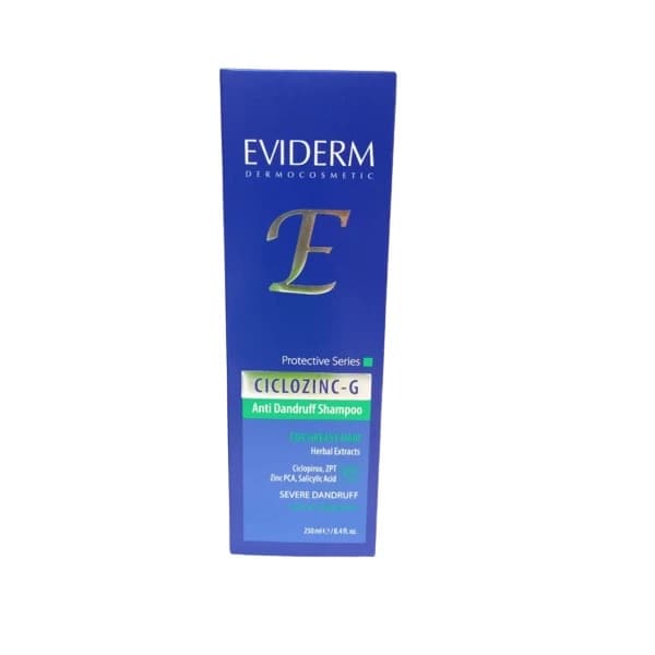 شامپو ضد شوره اویدرم سیکلوزینک جی مناسب موهای چرب حجم 250 میل – Eviderm Ciclozinc G Anti Dandruff Shampoo — تصویر ۲