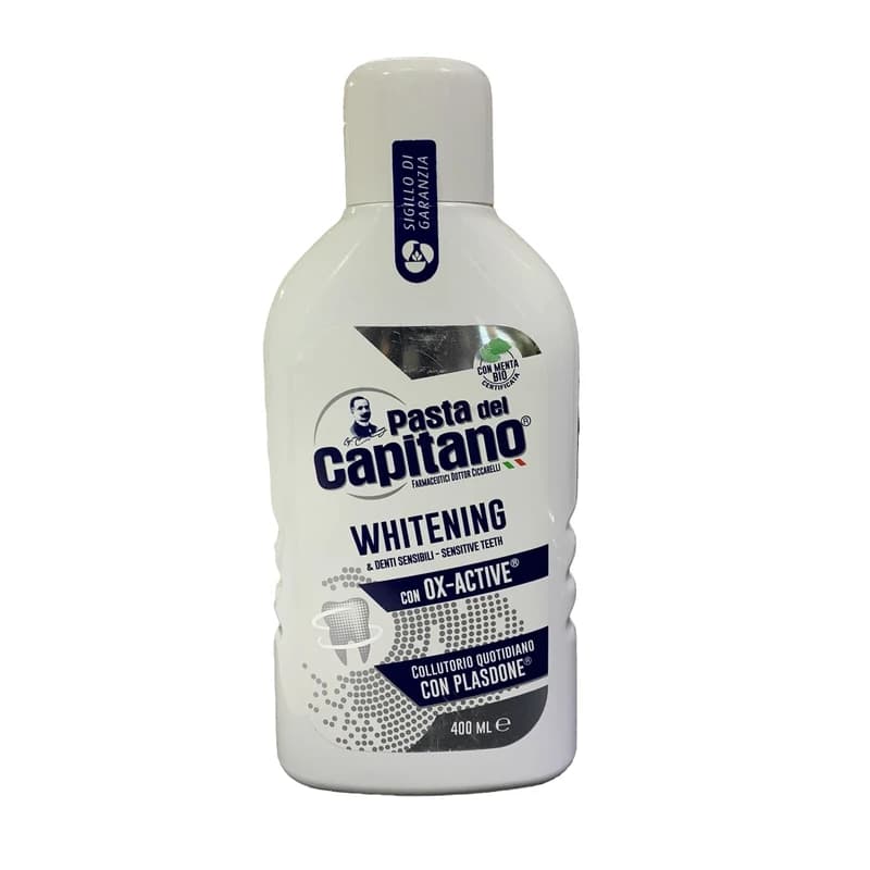 دهانشویه پاستا دل کاپیتانو مدل Sensitive Whitening حجم 400 میلی لیتر — تصویر ۳