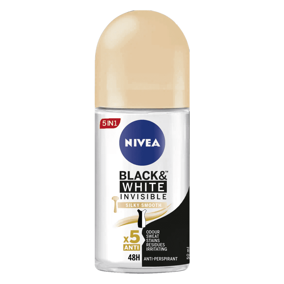 مام رول ضد تعریق زنانه نیوا بلک اند وایت Silky Smooth 5x Antiدر حجم ۵۰ میلی