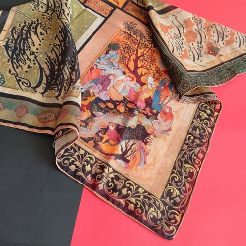 مینی اسکارف سنتی یزد طرح مینیاتور — تصویر ۳