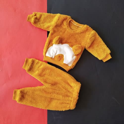 لباس و شلوار نوزادی طرح تدی خرسی دولایه — تصویر ۱۱