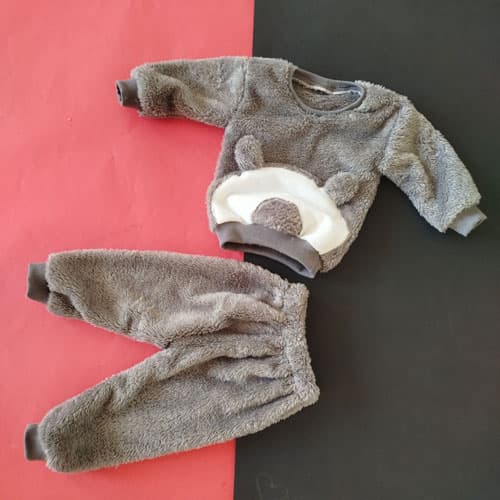 لباس و شلوار نوزادی طرح تدی خرسی دولایه — تصویر ۱۲