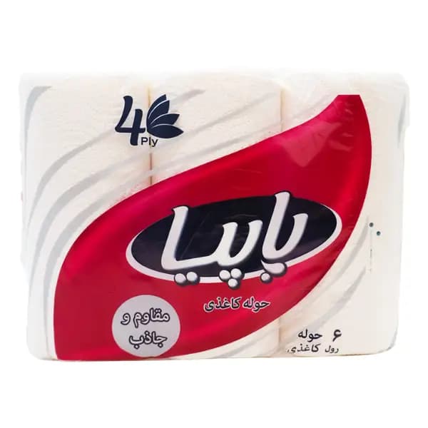 دستمال حوله کاغذی 4 لایه پاپیا بسته 6 عددی — تصویر ۲