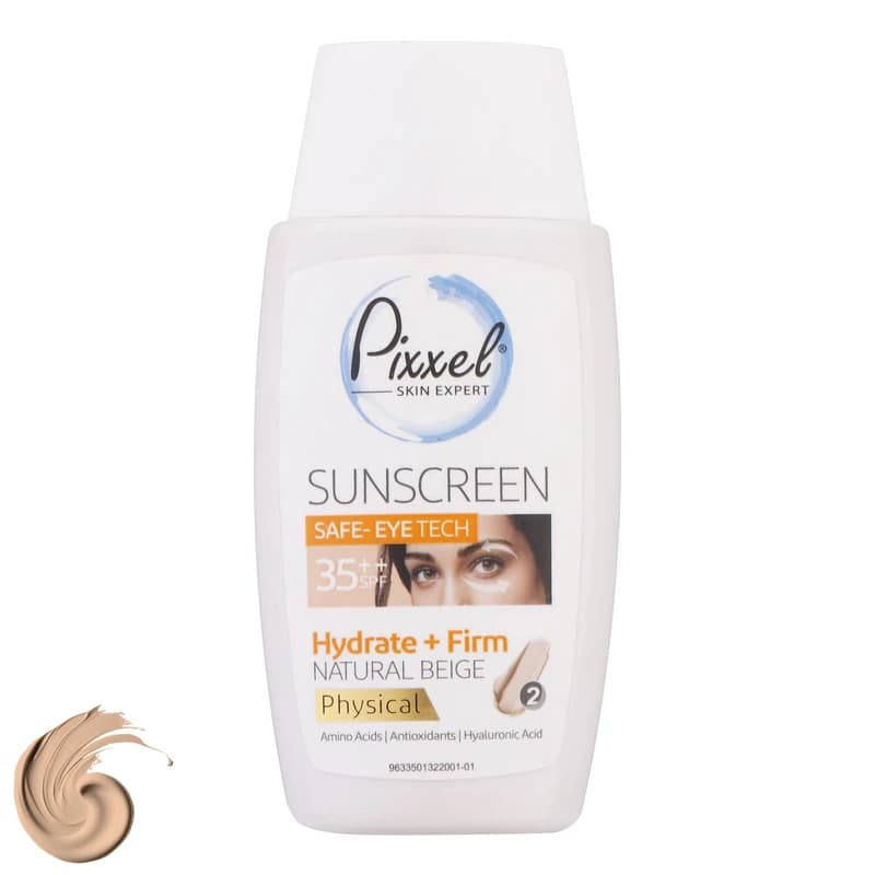 کرم ضدآفتاب فیزیکال رنگی دور چشم بژ روشن پیکسل SPF35 مدل Physical، مناسب انواع پوست حجم 50 میلیلیتر — تصویر ۳