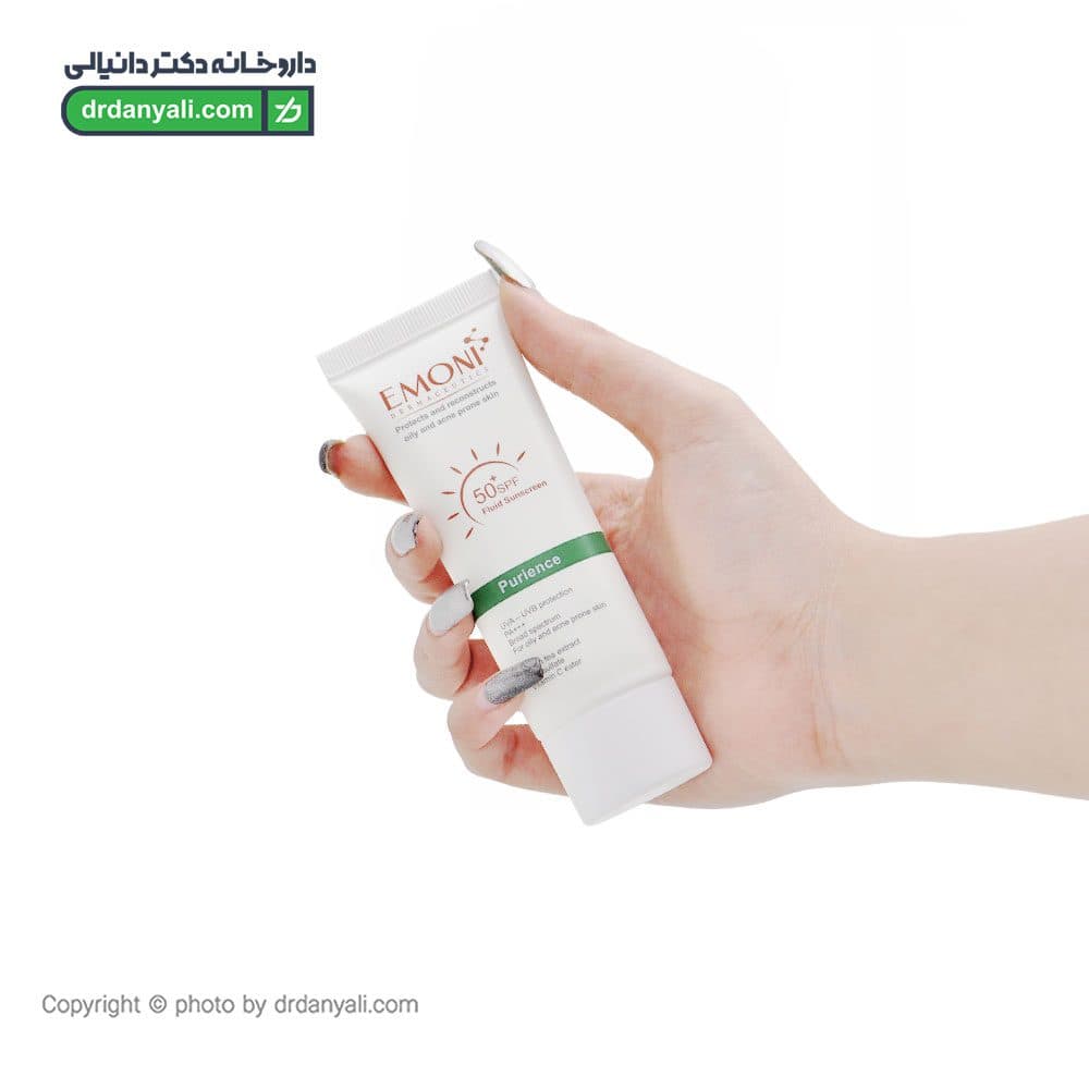کرم ضد آفتاب فلوئید پیورینس SPF50 امونی مناسب پوست چرب و مستعد آکنه 50 میلی لیتر — تصویر ۵