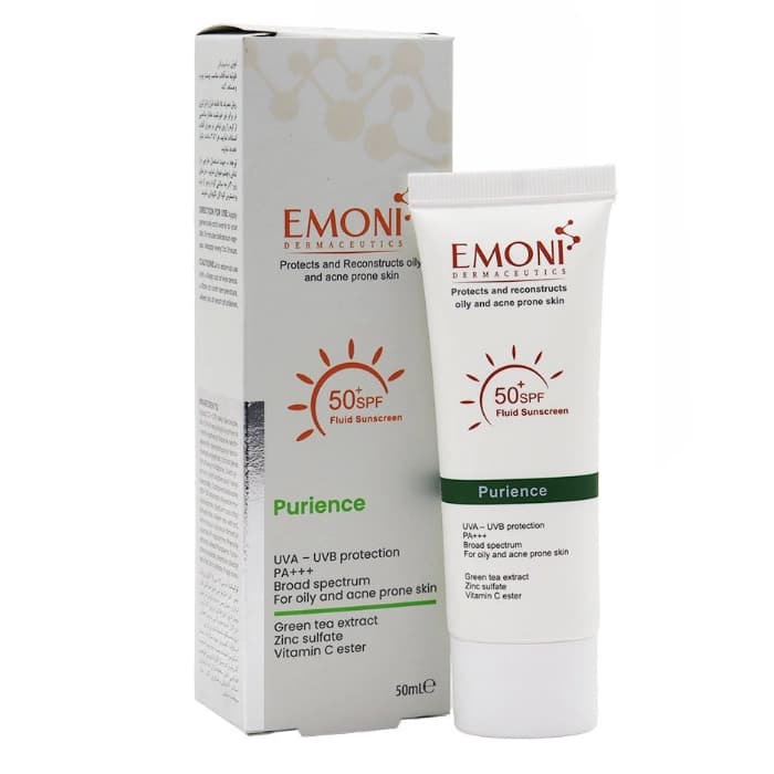 کرم ضد آفتاب فلوئید پیورینس SPF50 امونی مناسب پوست چرب و مستعد آکنه 50 میلی لیتر