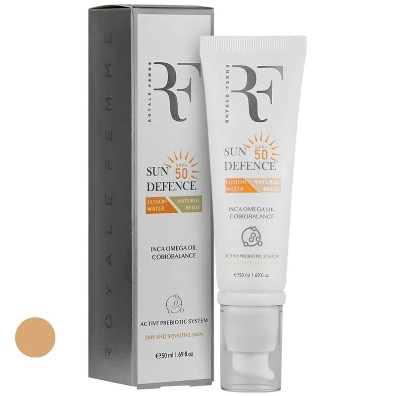 کرم ضد آفتاب رنگی آر.اف SPF50 مدل Fusion مناسب برای پوست خشک و حساس حجم 50 میلی لیتر