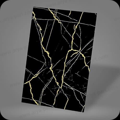 دیوارپوش ماربل شیت مشکی رد طلایی کد 8044