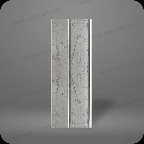 دیوارپوش پی وی سی طرح سنگ شیار نقره‌ ای