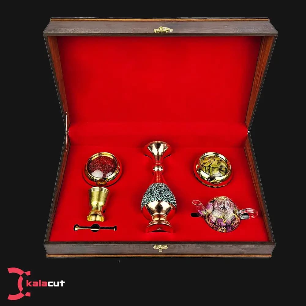 پک هدیه سازمانی صنایع دستی و زعفران مدل فیروزه
