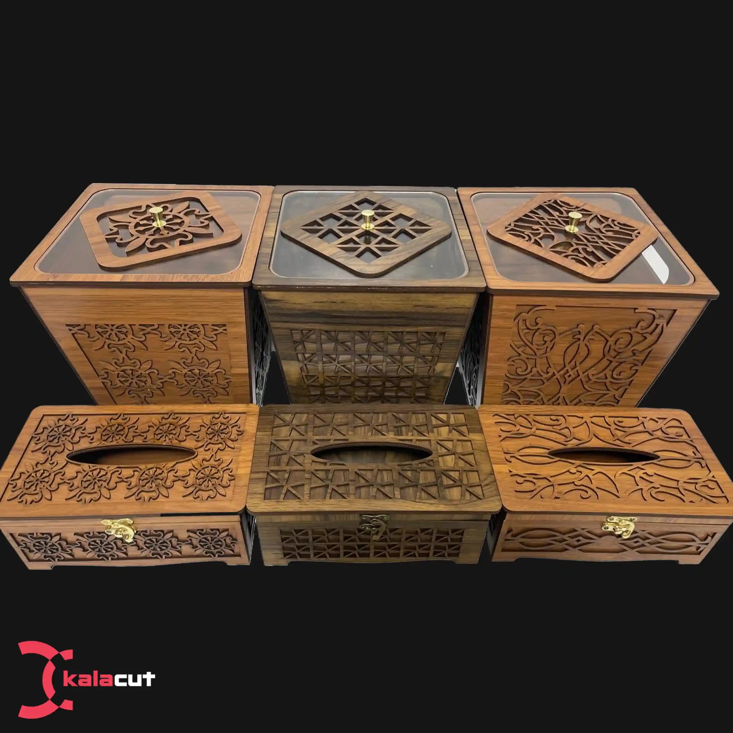 ست سطل زباله و جا دستمال کاغذی قفل دار مدل SJ2 — تصویر ۲