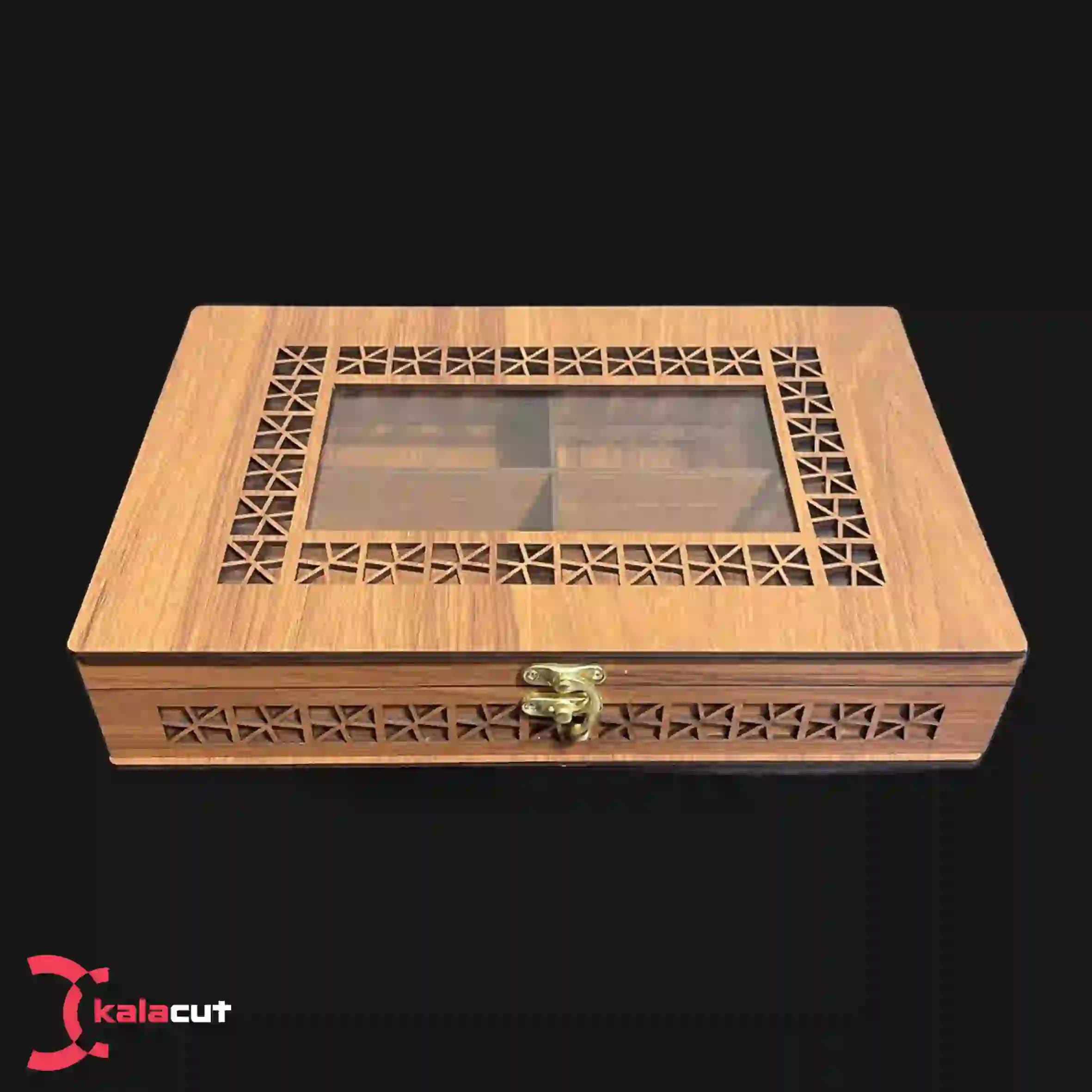 جعبه دمنوش پذیرایی چهارخانه مدل F0