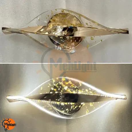 چراغ دیواری سه حالته مارپیچ طلاکوب کد 102gd — تصویر ۱۰