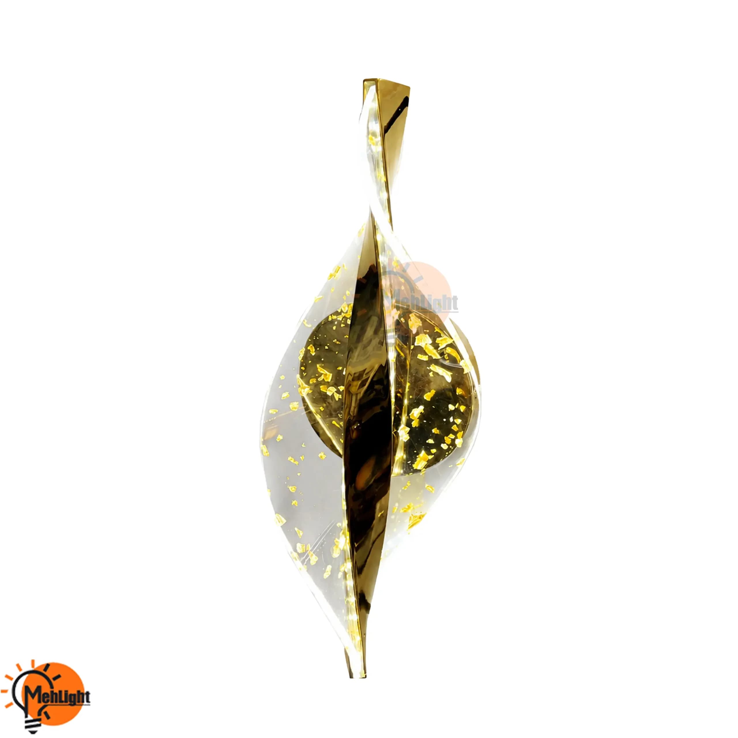 چراغ دیواری سه حالته مارپیچ طلاکوب کد 102gd — تصویر ۳
