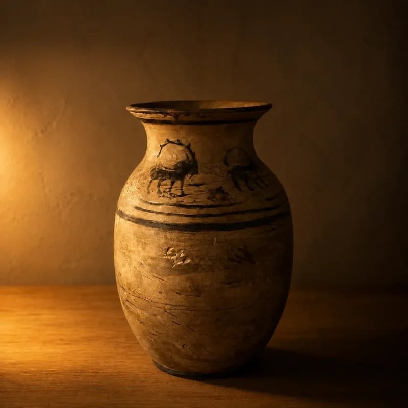 دکوری سفالی قدیمی نقشدار — تصویر ۶