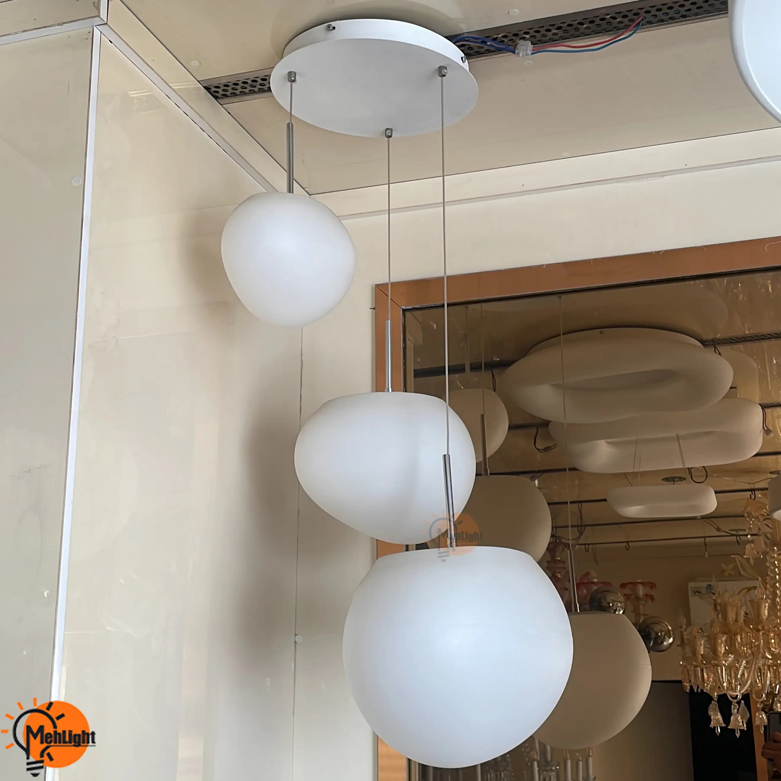 لوستر LED مدل سنگی 3 شعله — تصویر ۳