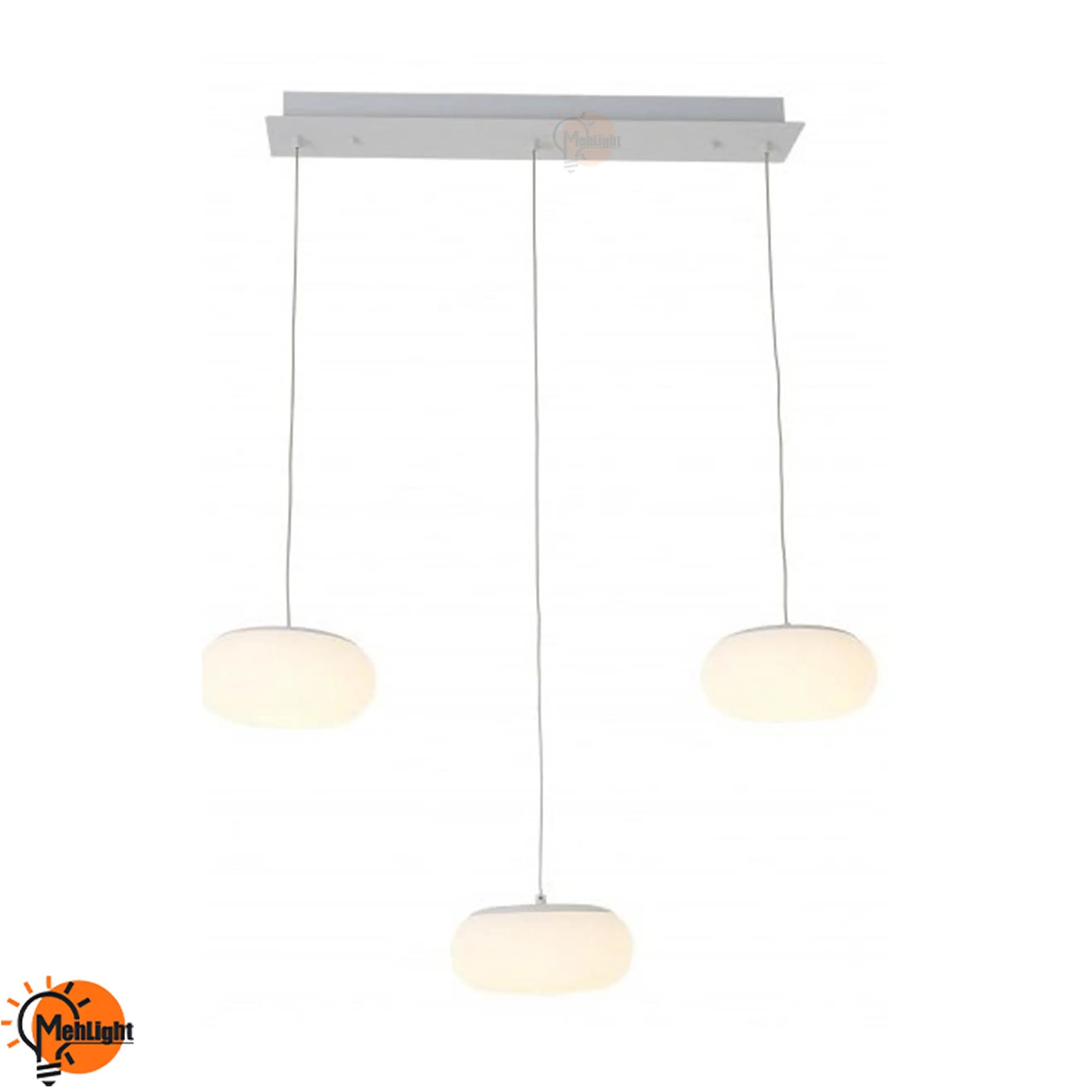 لوستر سه شعله خطی LED مدل توپی — تصویر ۴