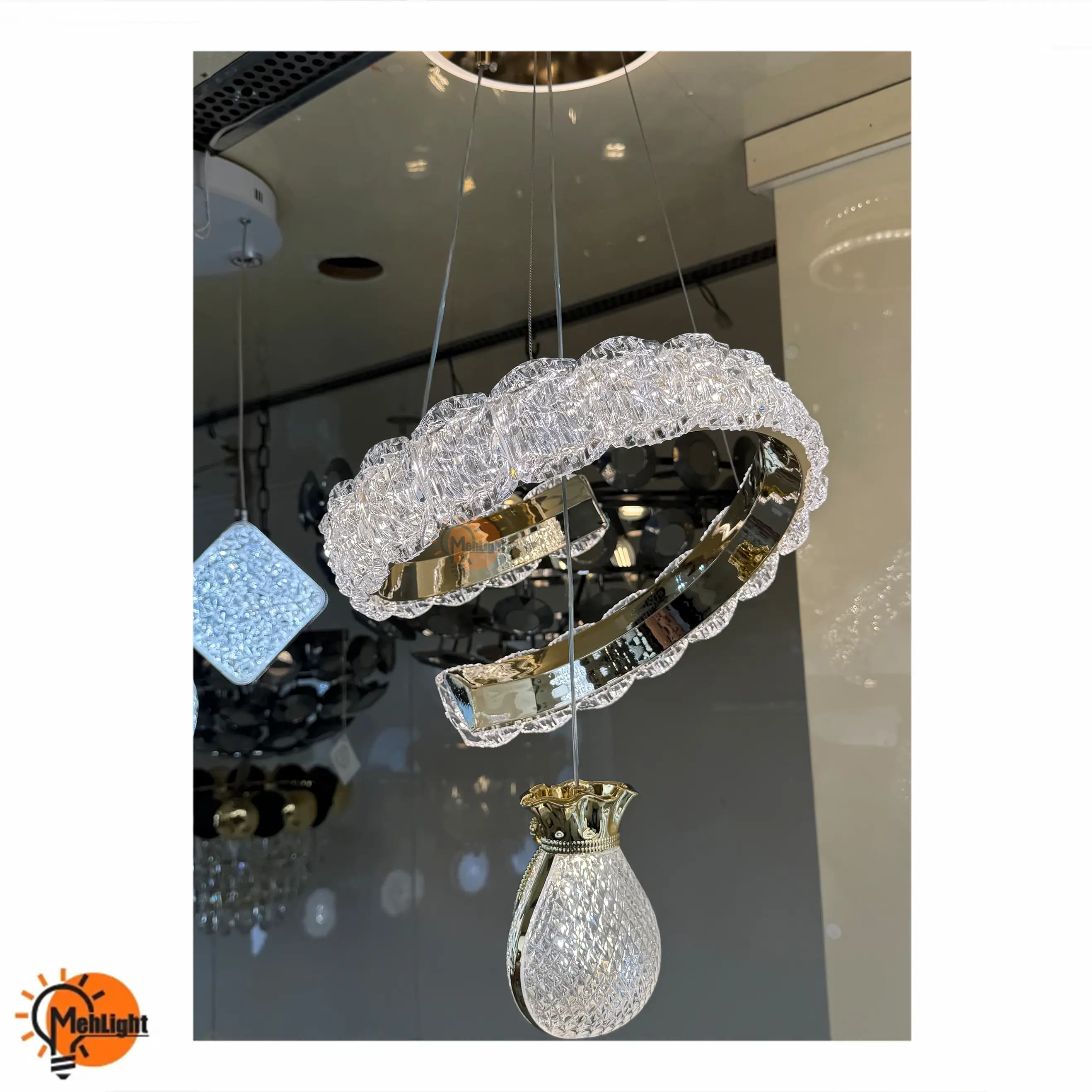 لوستر LED سه حالته کد 607 — تصویر ۳