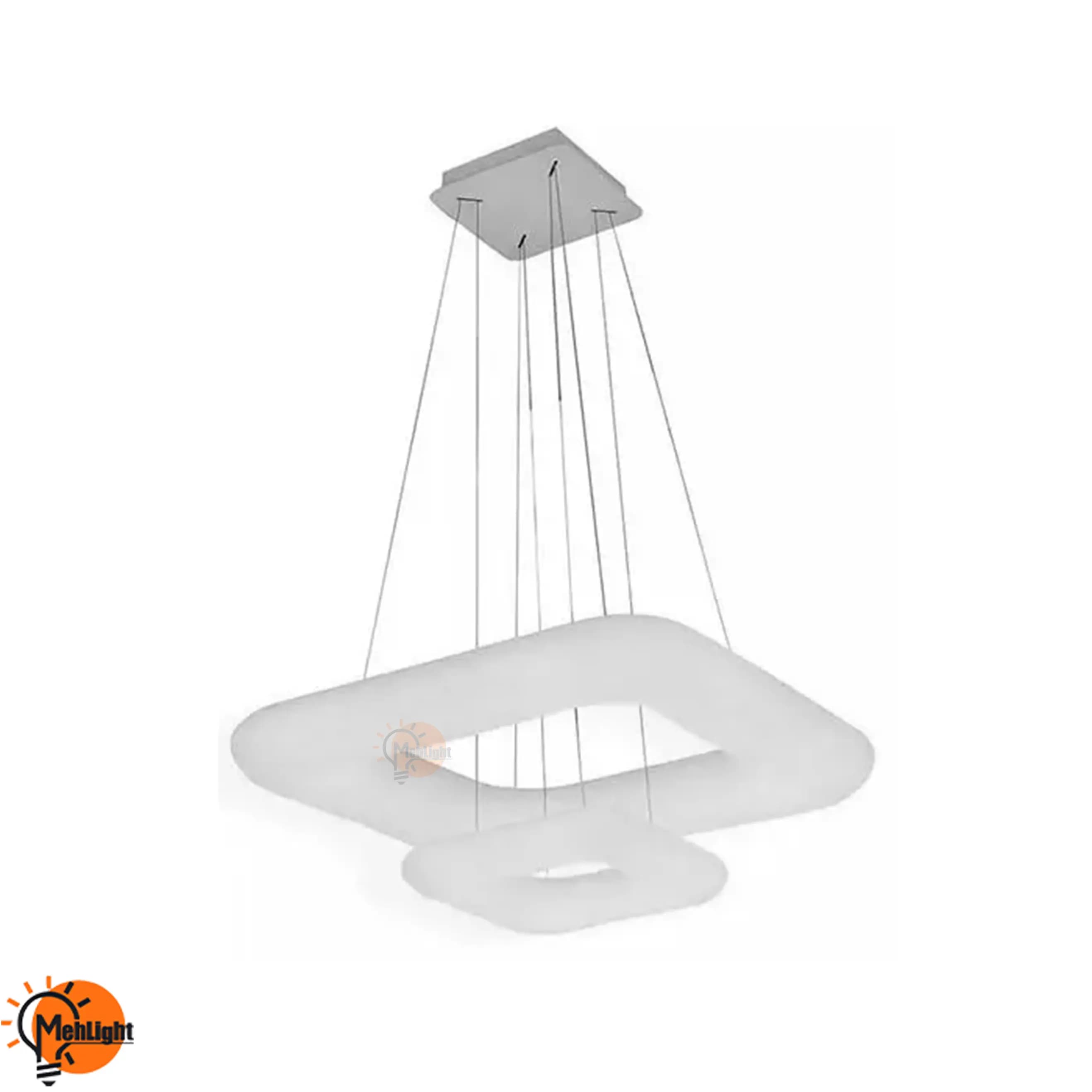 لوستر LED مدل دوناتی مربع 2 طبقه