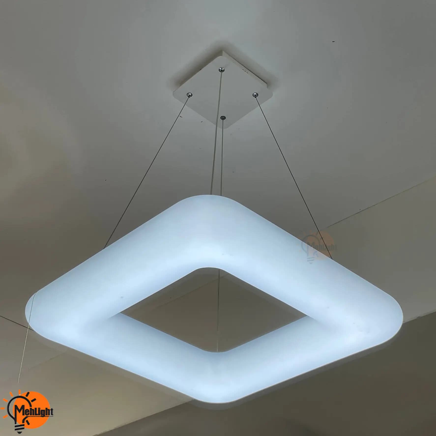لوستر LED مدل دوناتی مربع 1 طبقه — تصویر ۳