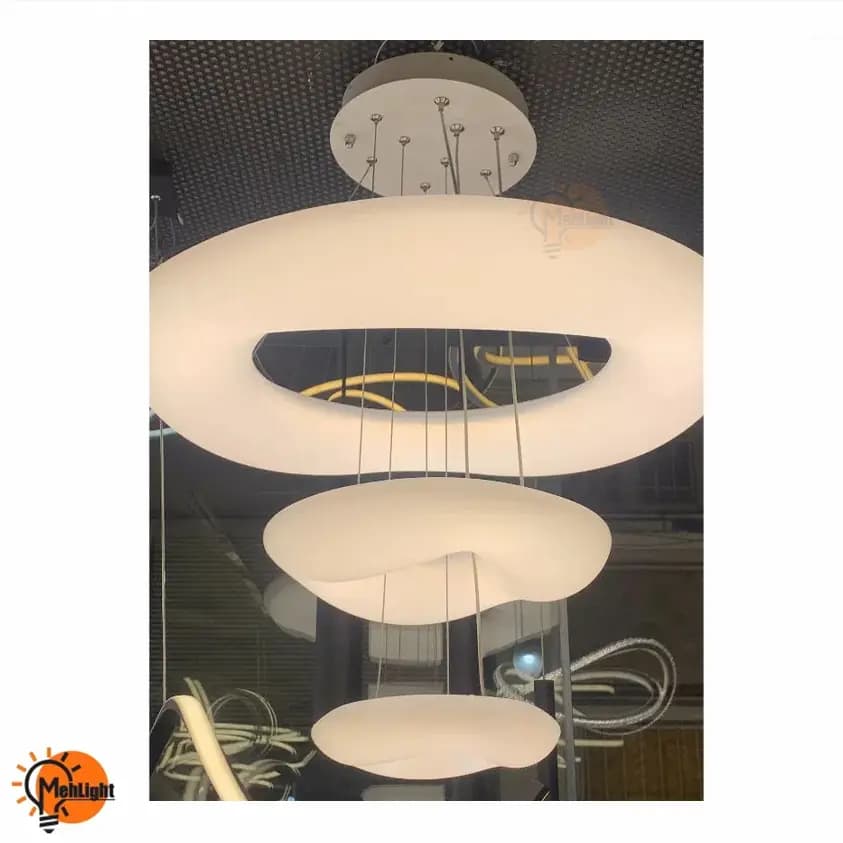 لوستر LED مدل دوناتی سه طبقه کد 539 — تصویر ۵