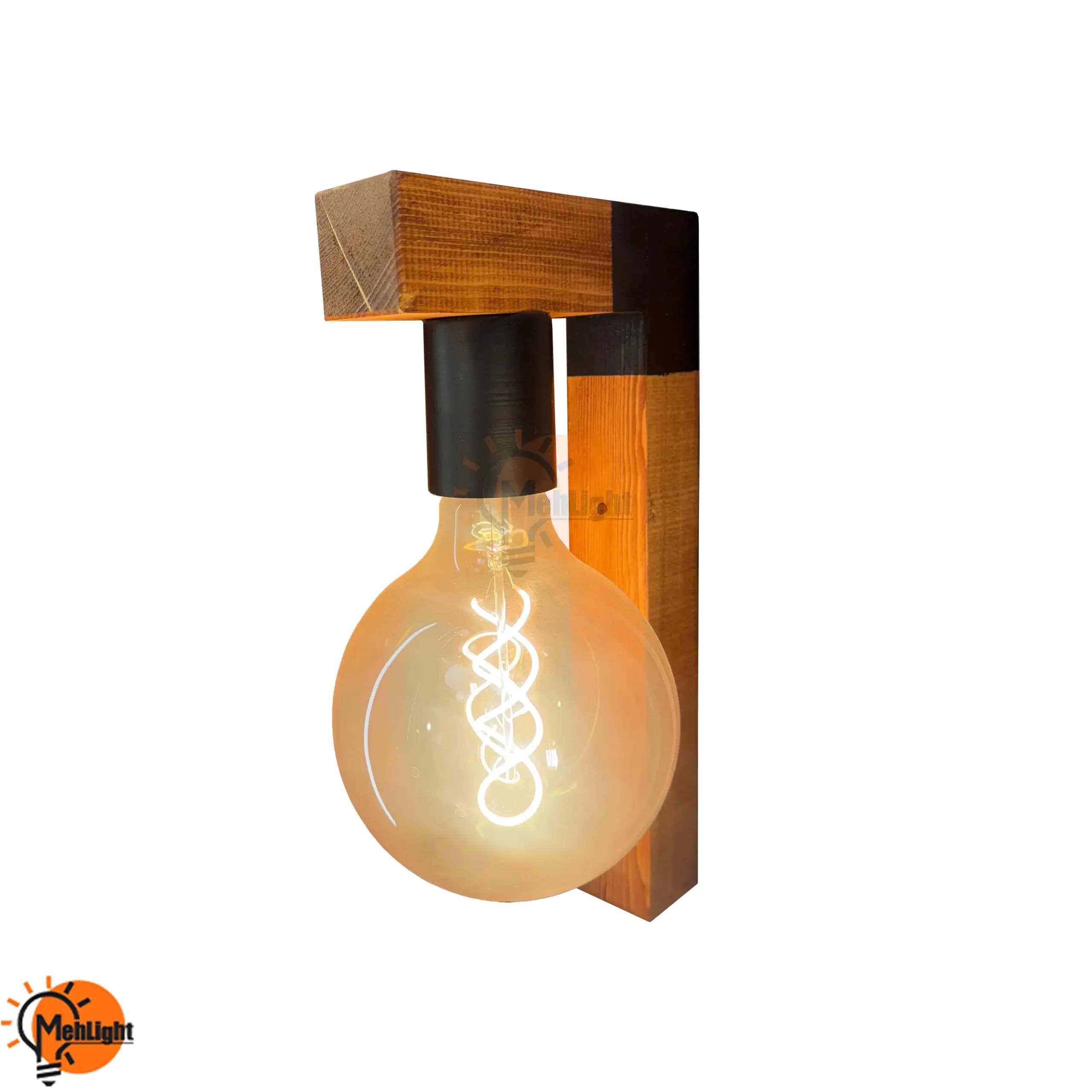 چراغ دیواری چوبی طرح L کد 160
