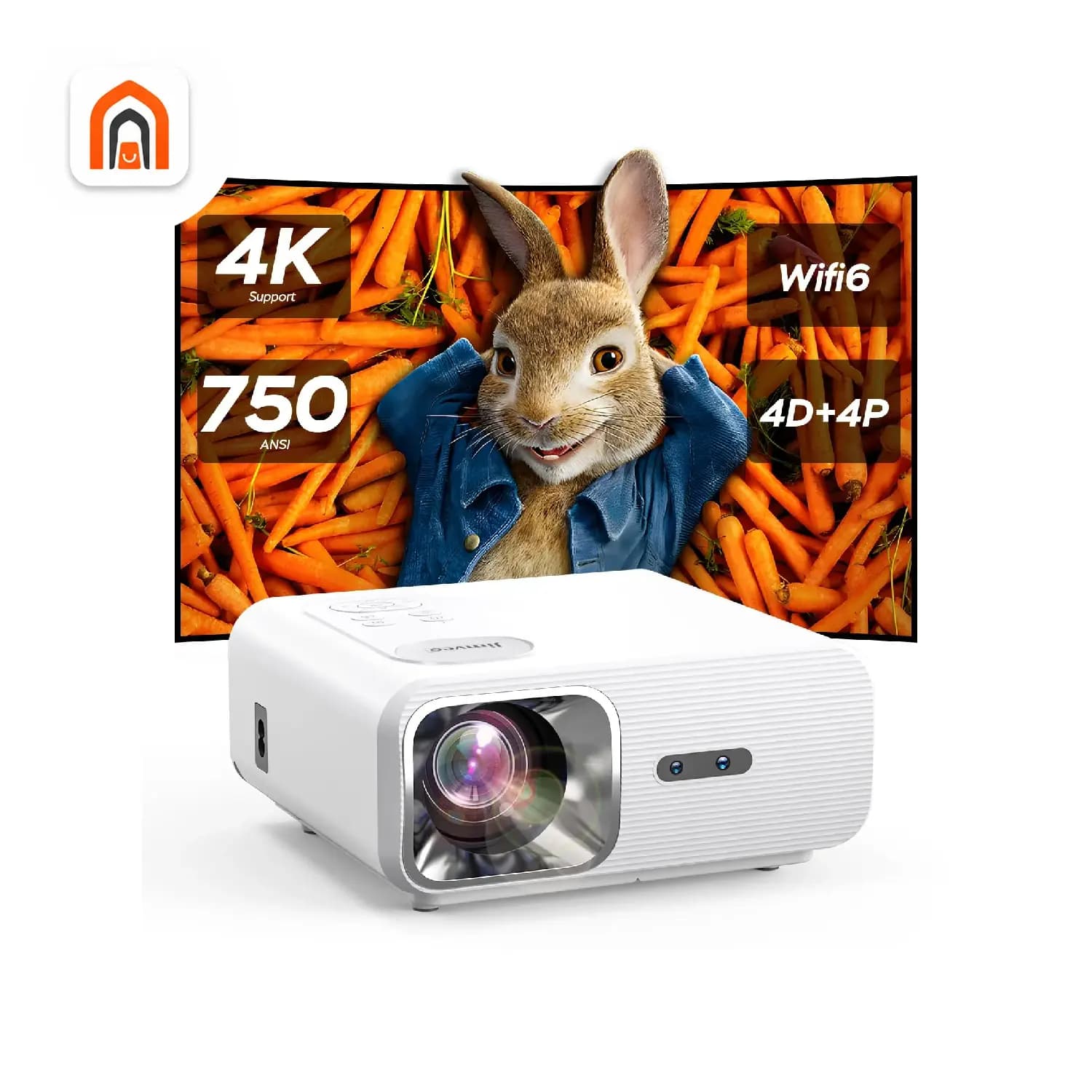 ویدئو پروژکتور Jimveo J61 با فوکوس خودکار و Full HD — تصویر ۹