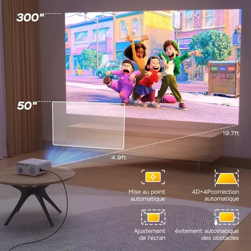 ویدئو پروژکتور Jimveo J61 با فوکوس خودکار و Full HD — تصویر ۱۱