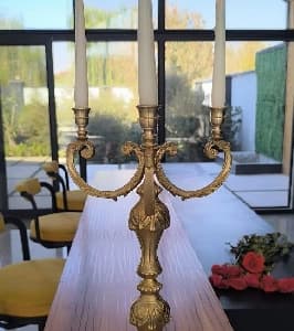 شمعدان برنجی سه شاخه ۴شعله