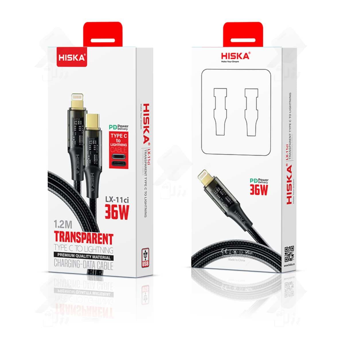 کابل شارژ Type Cبه Lightning هیسکا مدل LX 11ci طول 1.2 متر