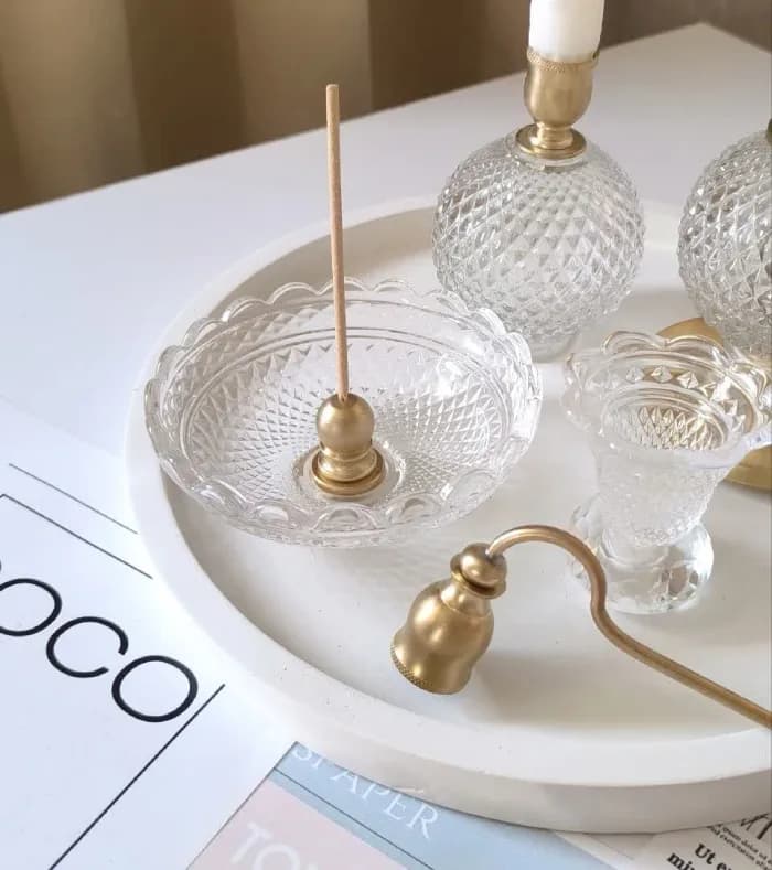 جاعودی کریستال برنج پیاله ای قطر ۱۵