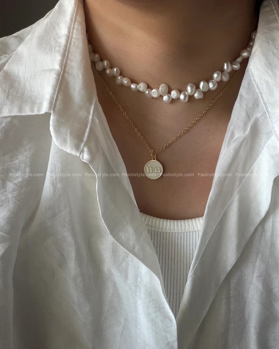 گردنبند ۱۱:۱۱ استیل کد۰۰۳۹۸ — تصویر ۴