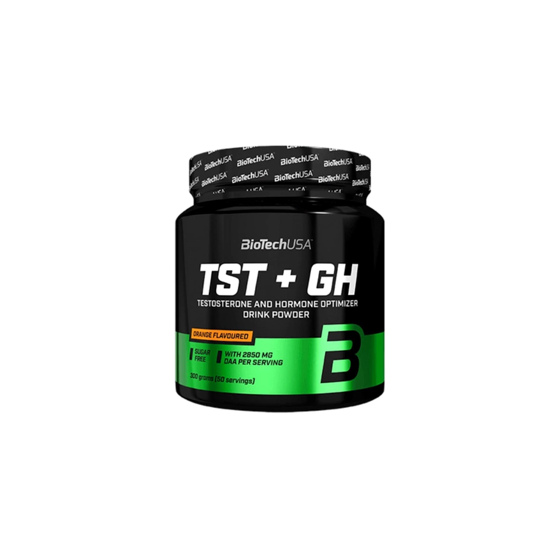 TST + GH بایوتک آمریکا 300 گرم | مکمل بهینه‌ساز تستوسترون و هورمون‌ها با طعم پرتقال