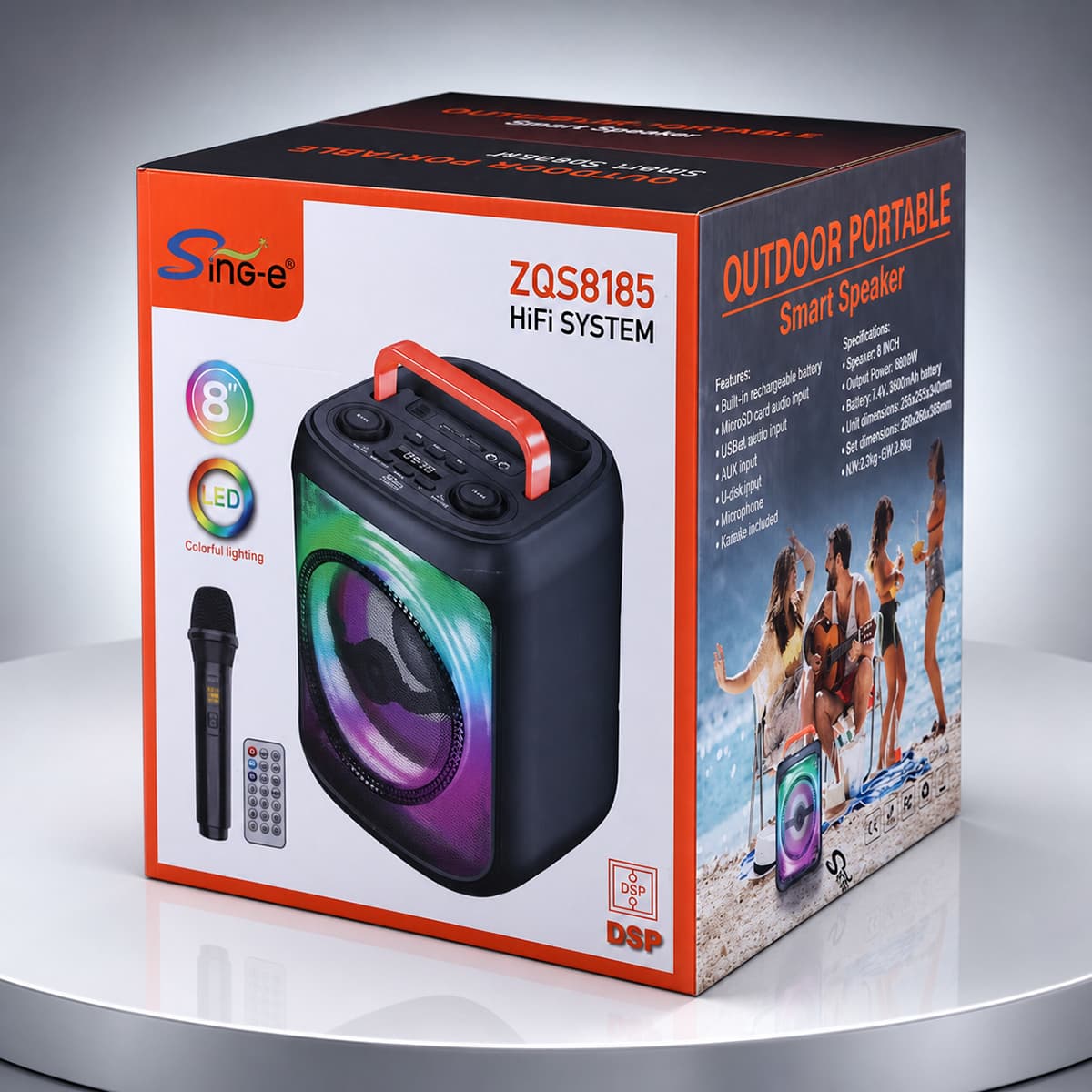 اسپیکر بلوتوثی قابل حمل Sing-e ZQS8185 + فروش قسطی و ارسال فوری — تصویر ۸