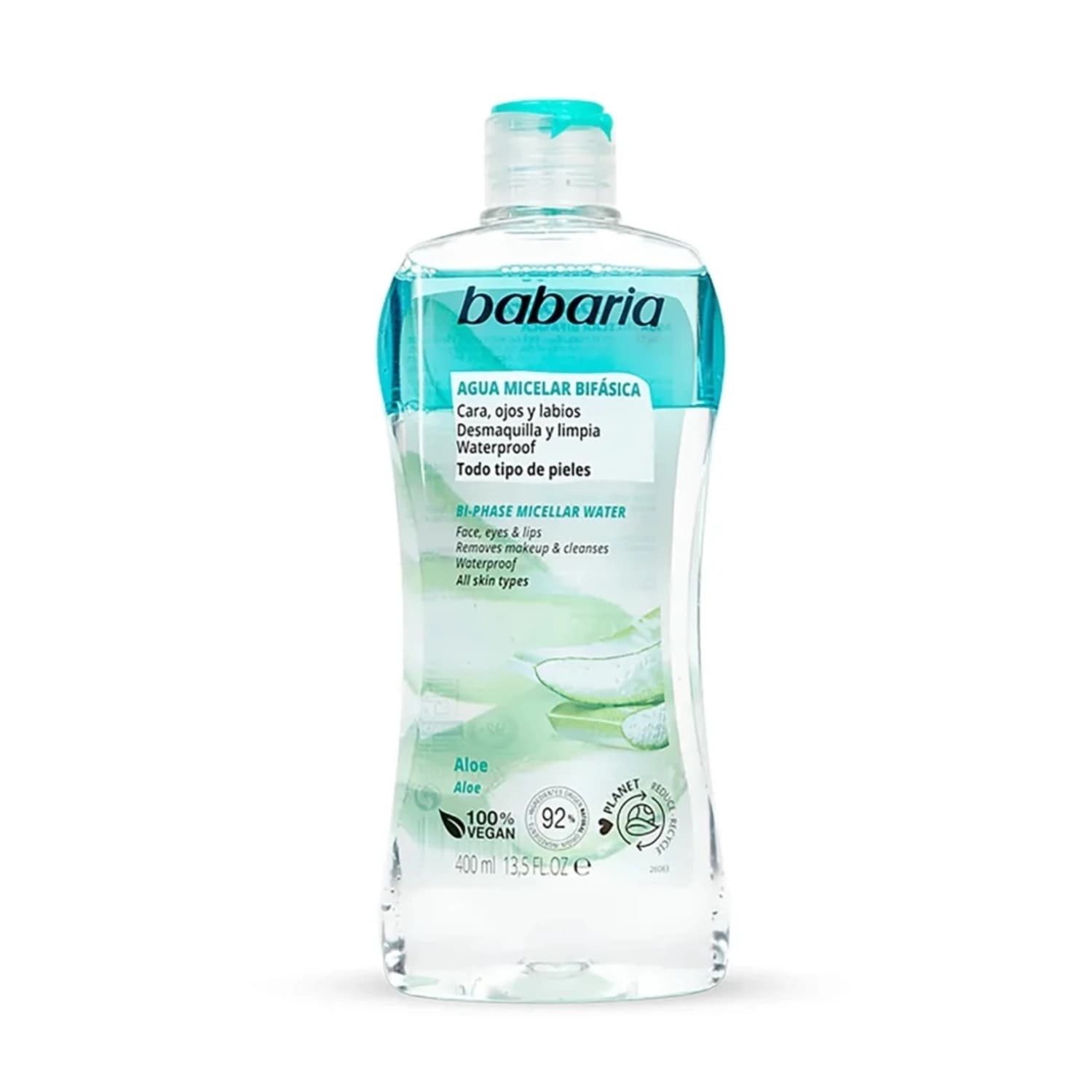 میسلارواتر دوفاز باباریا مدل aloe حجم 400 میلی لیتر — تصویر ۳