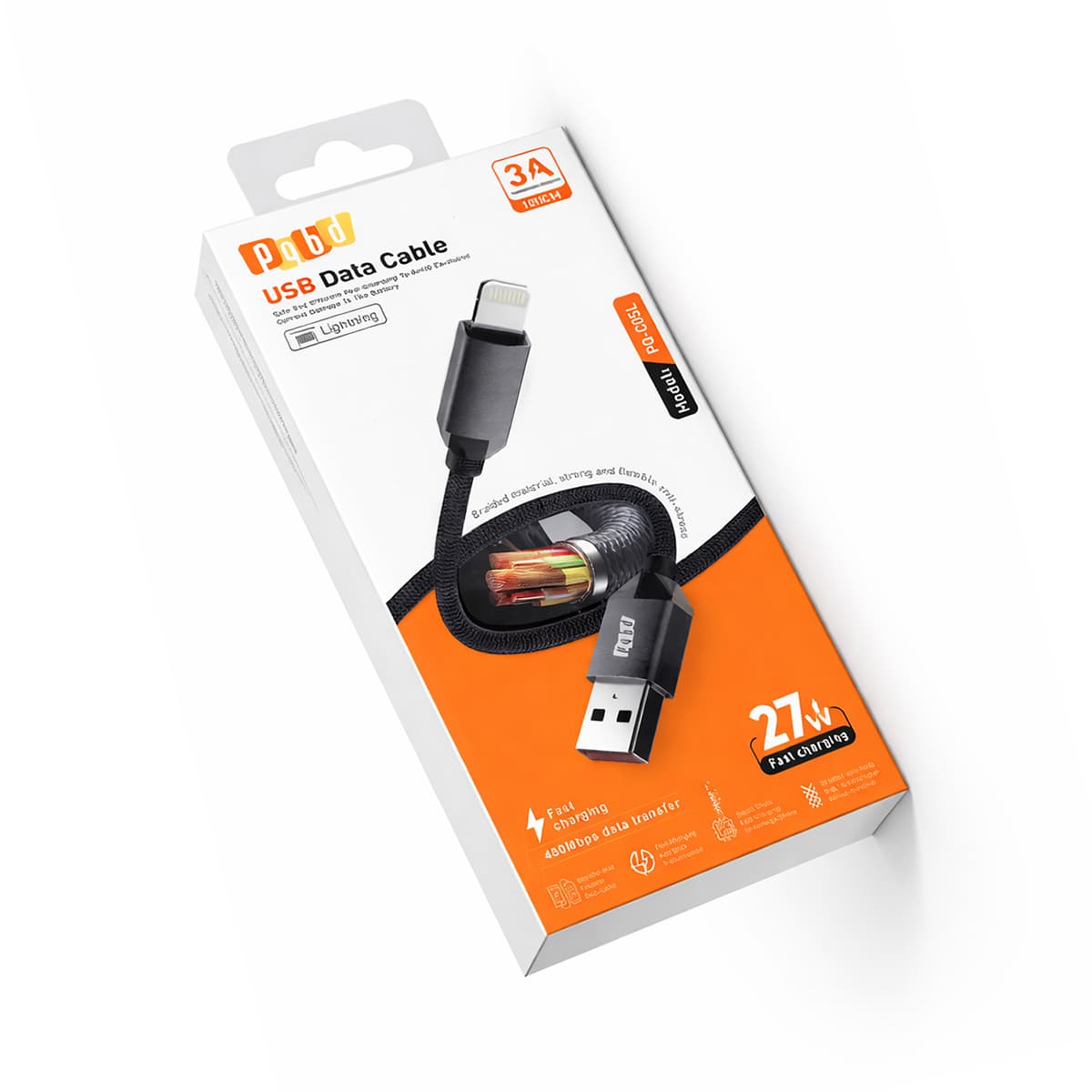 کابل شارژ لایتنینگ Pqbd مدل PQ-C05L آیفون قسطی — تصویر ۶