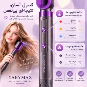 سشوار 5 کاره طرح دایسون حرفه ای یابیمکس کد YABYMAX (YA-1291) — تصویر ۱۰