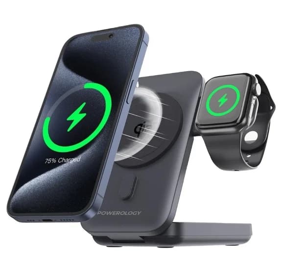 شارژر وایرلس 3 کاره پاورلوژی مدل Multi-Device HUB — تصویر ۷