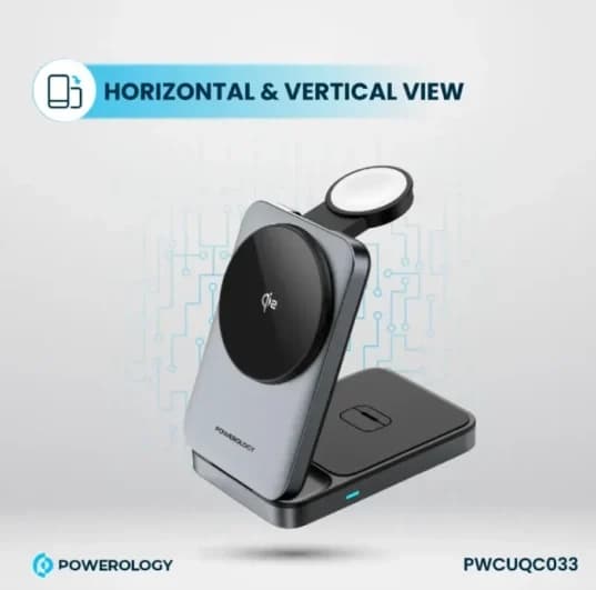 شارژر وایرلس 3 کاره پاورلوژی مدل Multi-Device HUB — تصویر ۳