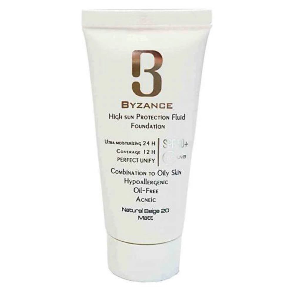 فلوئید ضد آفتاب رنگی SPF50 بیزانس (Byzance) با شماره 20 (بژ طبیعی)