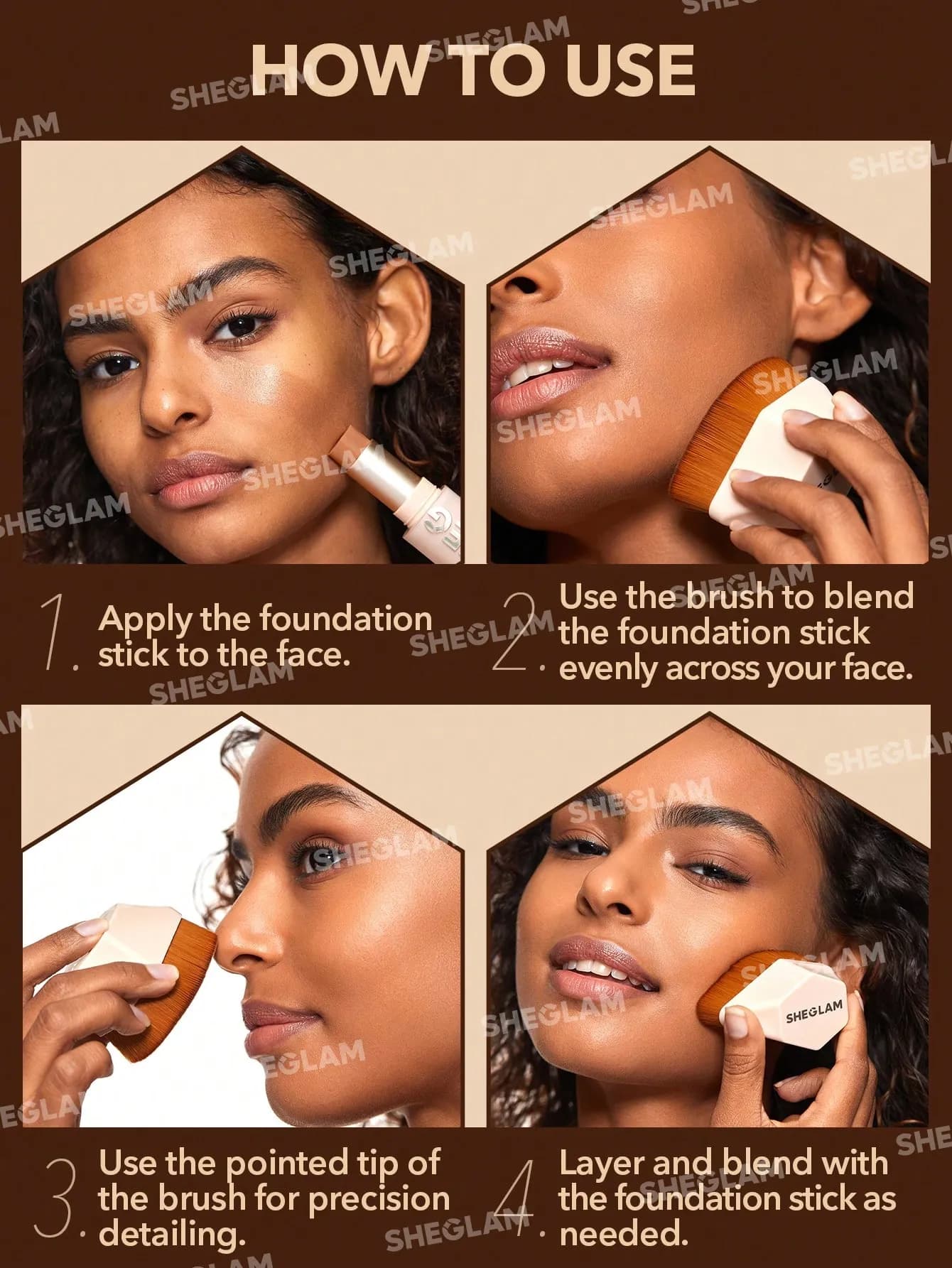 براش کرمپودر شیگلم مدل Skin magnet — تصویر ۲