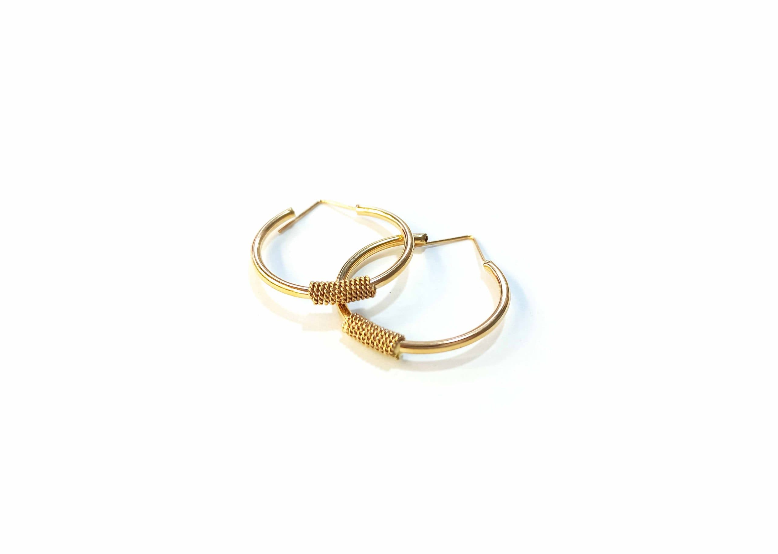 گوشواره طلای 18 عیار حلقه ای مدل 002 — تصویر ۴