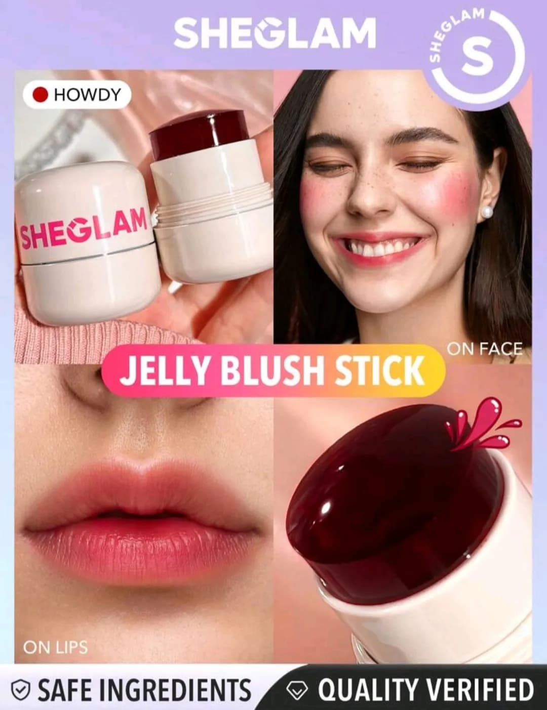 تینت ژله ای لب و گونه شیگلم رنگ Howdy — تصویر ۸