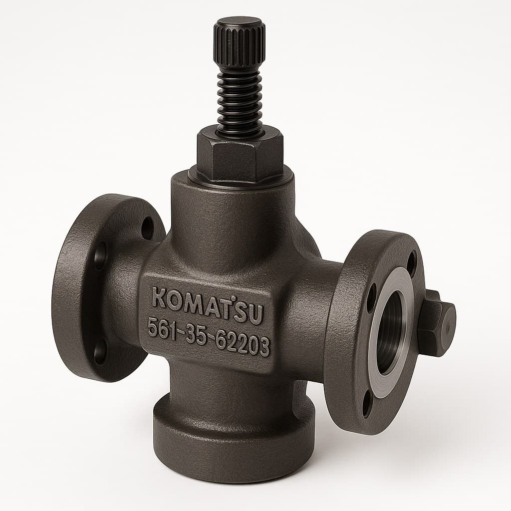 شیر یا ولو (VALVE) دامپتراک کوماتسو/ شماره فنی: 62203-35-561 — تصویر ۲