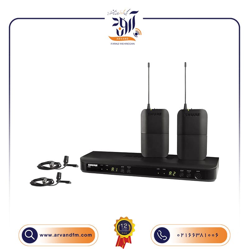 میکروفون یقه ای بیسیم دوتایی BLX188/CVL برند SHURE — تصویر ۹