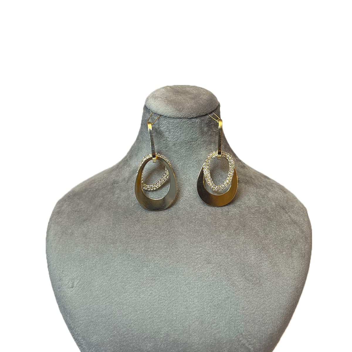 گوشواره بیضی داخل هم طلایی