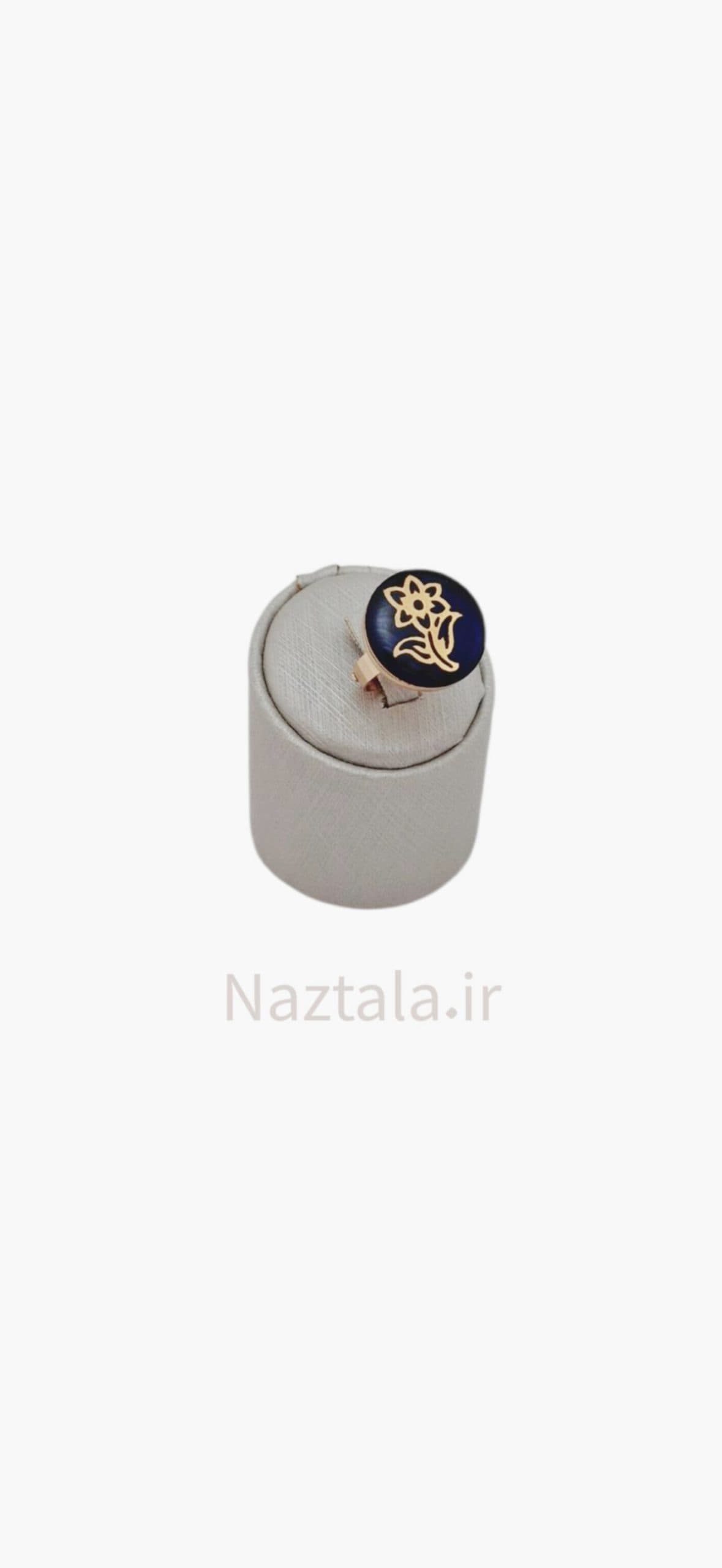 انگشتر ورق طلا طرح گل نرگس