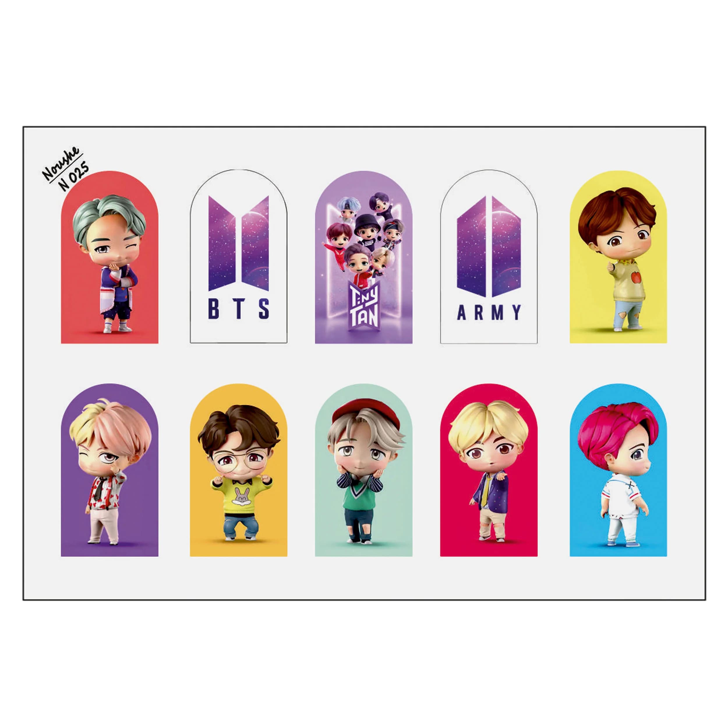 لنز ناخن فول کاور BTS عروسکی و TinyTAN کد N025
