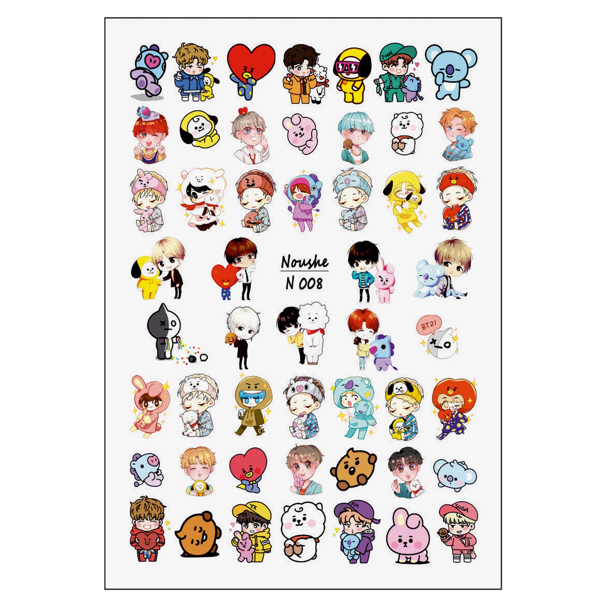لنز ناخن طرح BT21 و BTS کد N008